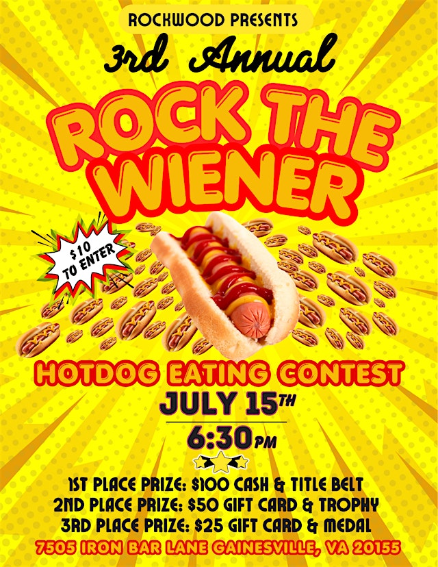 Image principale de 3rd Annual Rock the Wiener Hotdog Eating Contest at Rockwood