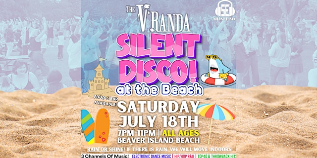 Image principale de Silent Disco AT THE BEACH @ Beaver Island Beach! (ALL AGES) - 7/18/26