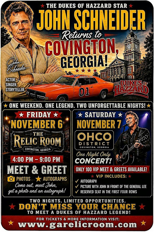 Imagen principal de John Schneider Returns To Covington Saturday Concert