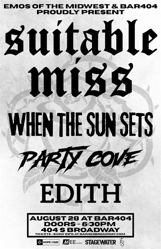 Image principale de Suitable Miss with When the Sun Sets, Party Cove and EDITH