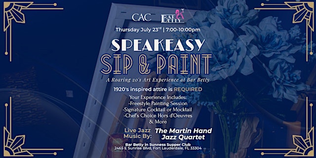 Imagen principal de 7/23 - Speakeasy Sip & Paint ~ Roaring 20's Art Experience