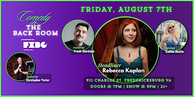 Image principale de Comedy in "The Back Room" - Friday, August 7th
