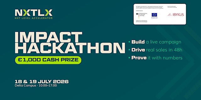 Image principale de NXT LEVEL ACCELERATOR Impact Hackathon | July 18–19, Delta Campus Berlin