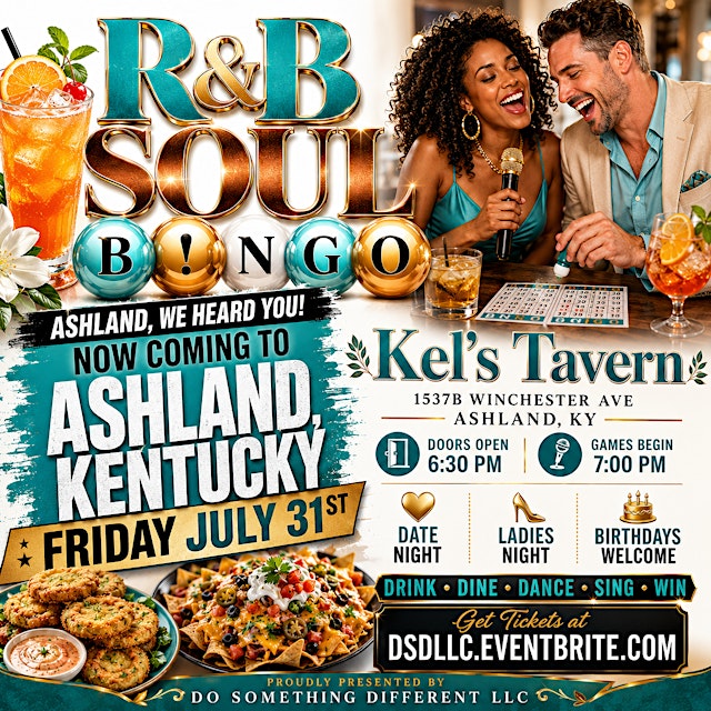 Primaire afbeelding van R&B SOUL B!NGO KEL'S:: ASHLAND :: JULY 2026