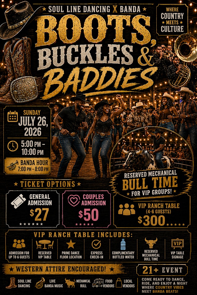 Image principale de Boots Buckles & Baddies : Soul Line Dancing X Banda