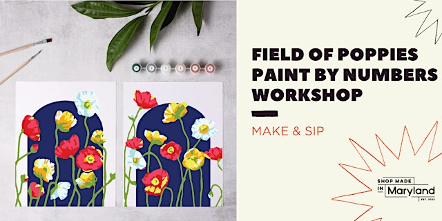 Image principale de Make & Sip: Field of Poppies Paint by Numbers Workshop