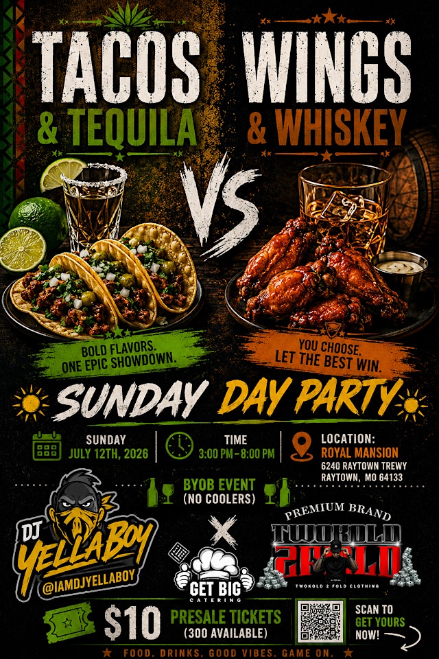 Image principale de Tacos and Tequila VS Wings and Whiskey