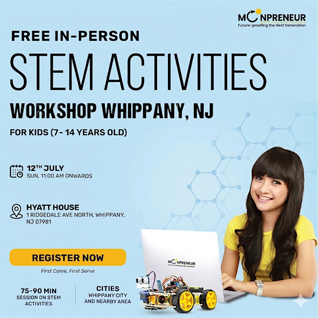 Image principale de Free In-person STEM Activities for Kids in Whippany, NJ(7-14 Yrs)