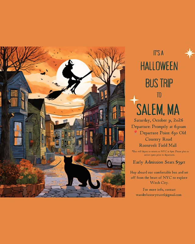 Image principale de Spooky Season Bus Trip from Long Island to Salem, MA 10/31/2026
