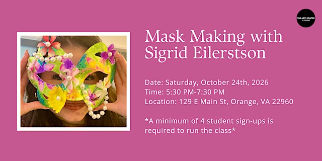 Image principale de Mask Making with Sigrid Eilertson
