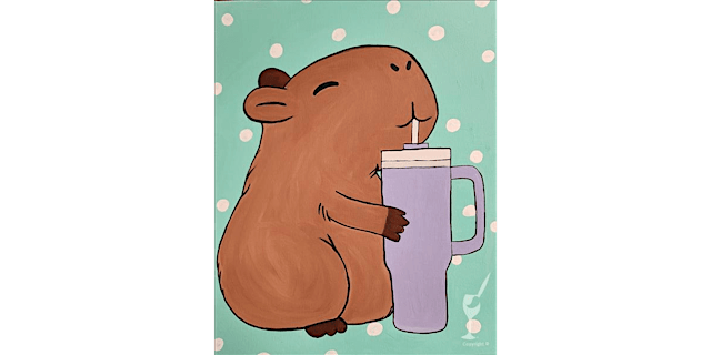 Image principale de Happy Capybara - Paint and Sip in Houston | Classpop!™