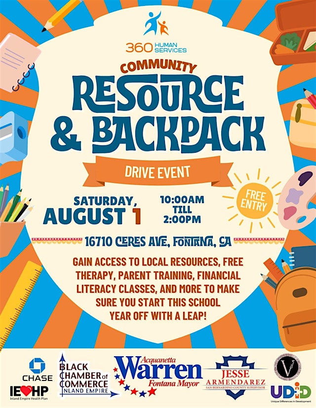 Image principale de Community Resource & Backpack Drive