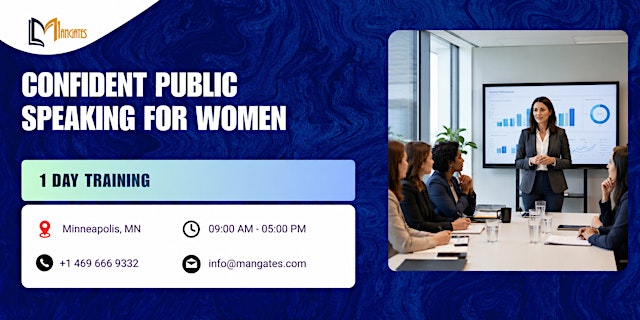Image principale de Confident Public Speaking for Women – 1 Day Course in Minneapolis, MN
