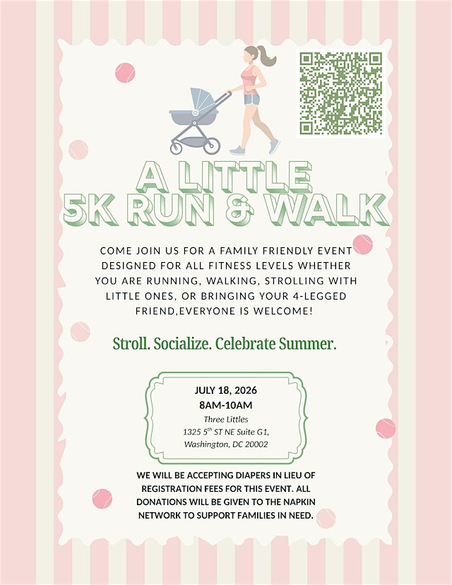 Image principale de A Little 5K Run/Walk hosted by Three Littles DC