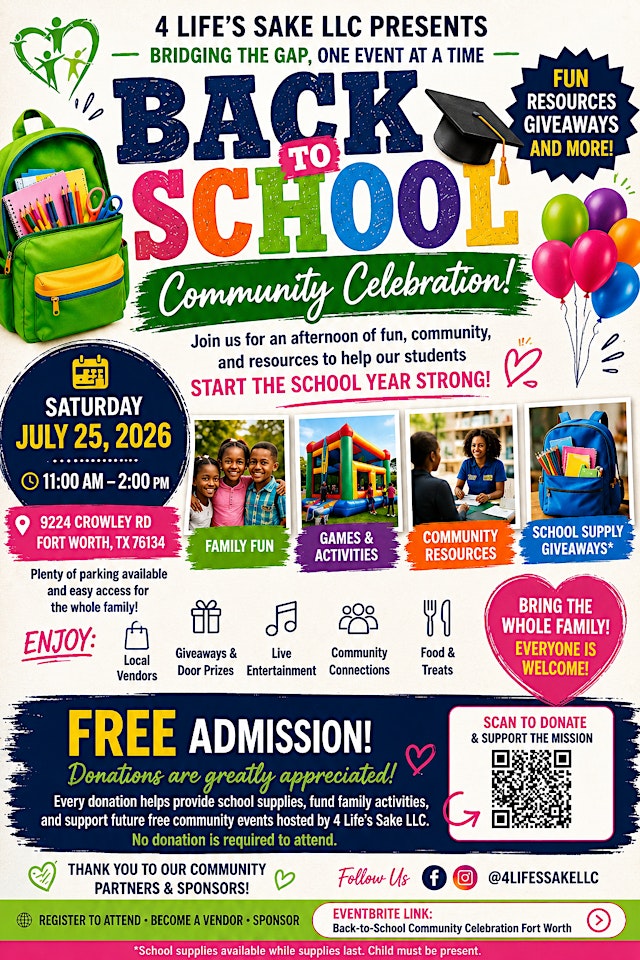 DFW BACK TO SCHOOL COMMUNITY CELEBRATION primary image