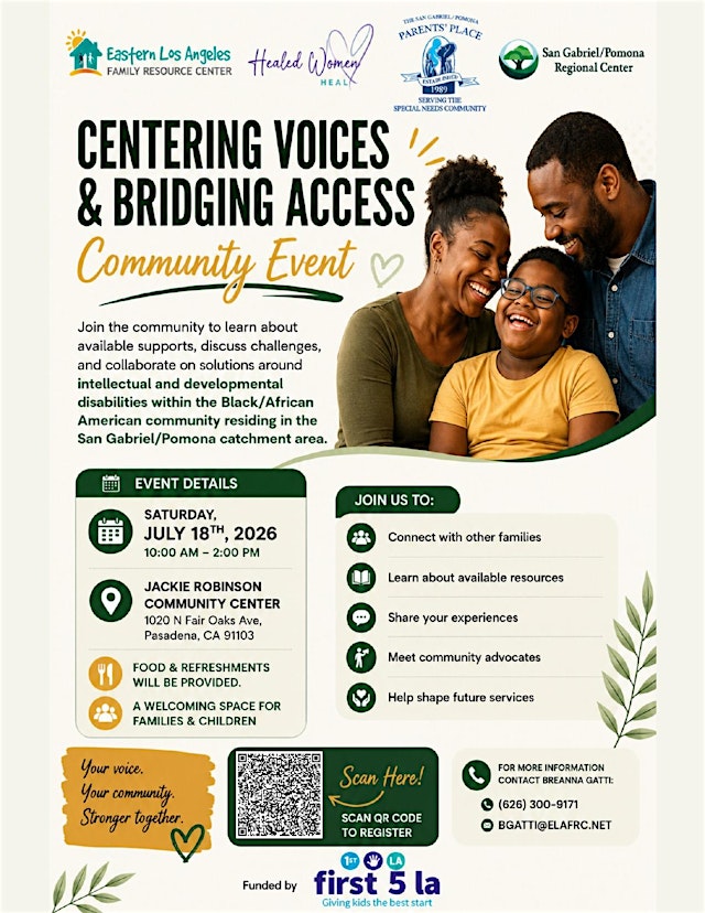 Image principale de Centering Voices & Bridging Access Community Event