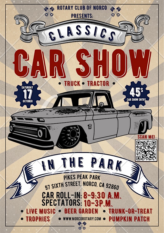 Image principale de 6th Annual "Classics in the Park" by Rotary Club of Norco