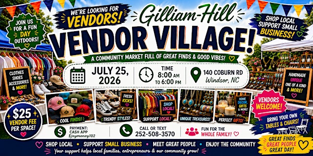 Image principale de Gilliam-Hill Vendor Village!