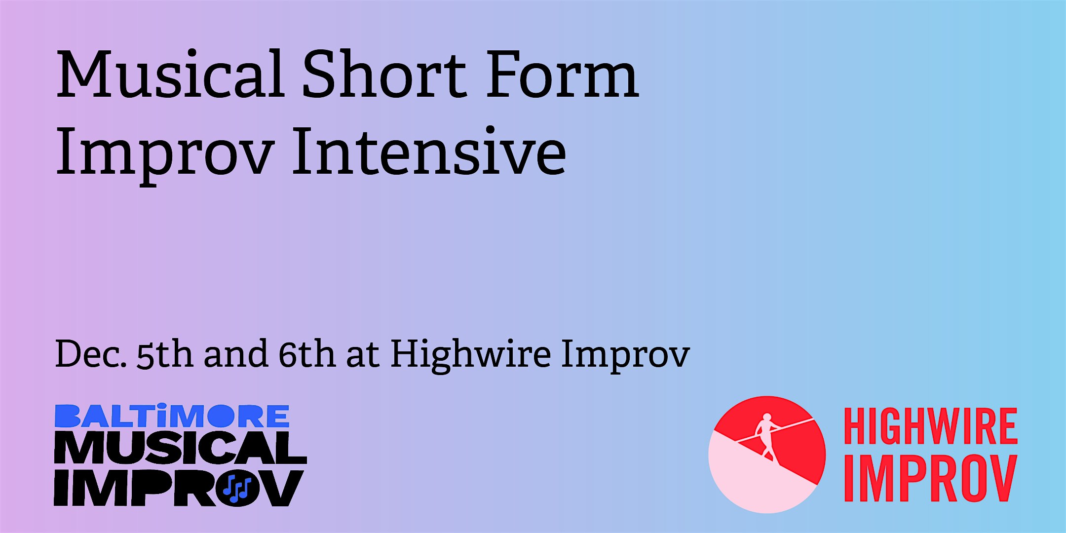 Musical Short Form Improv Weekend Intensive