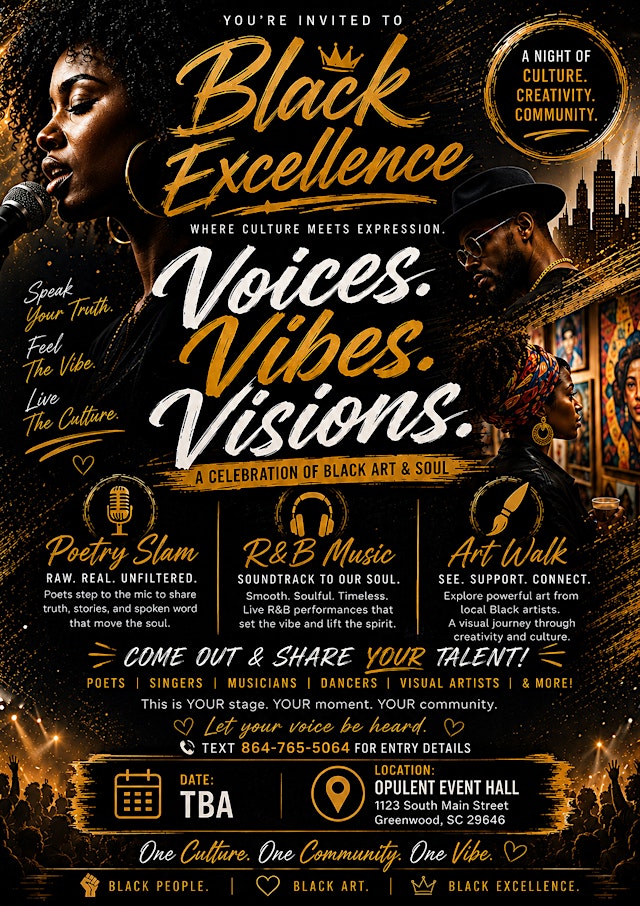 Imagen principal de ✨ Black Excellence Poetry Slam and Art Walk ✨