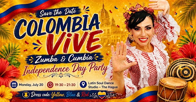 Primaire afbeelding van Viva Colombia Zumba+Cumbia+ Party +Food and more