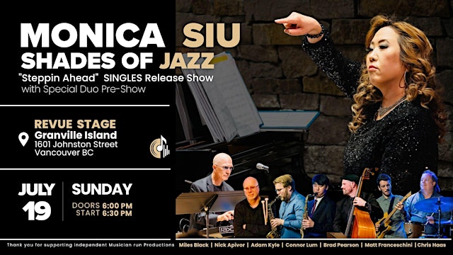 Imagem principal de MONICA SIU Shades Of Jazz SINGLES Release Show with Special Duo Pre-Show