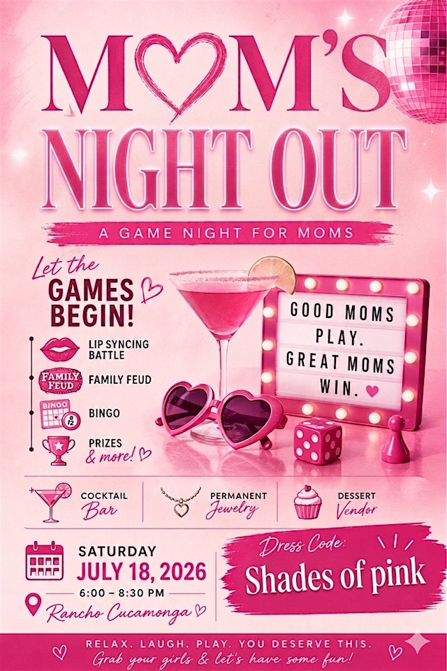 Image principale de Mom’s Night Out! Game Night!