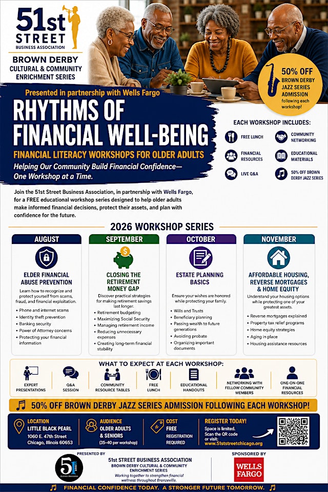 Image principale de RHYTHMS OF FINANCIAL WELL-BEING:FINANCIAL LITERACY WORKSHOPS FOR OLDER ADUL