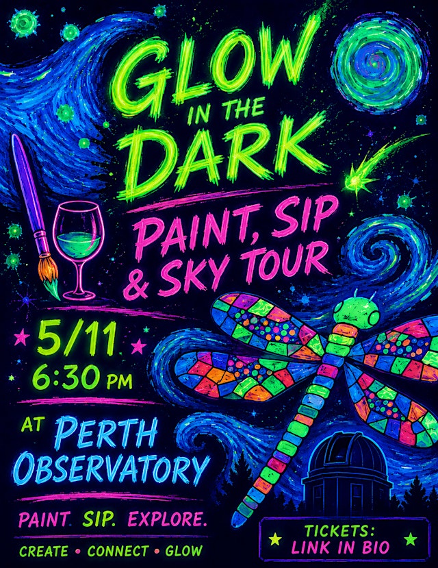 Starry night Dragonfly Glow in the Dark Paint, sip &Sky tour primary image