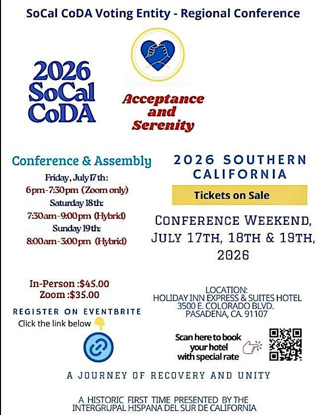 Image principale de 2026 SoCal CoDA Conference / Acceptance and Serenity