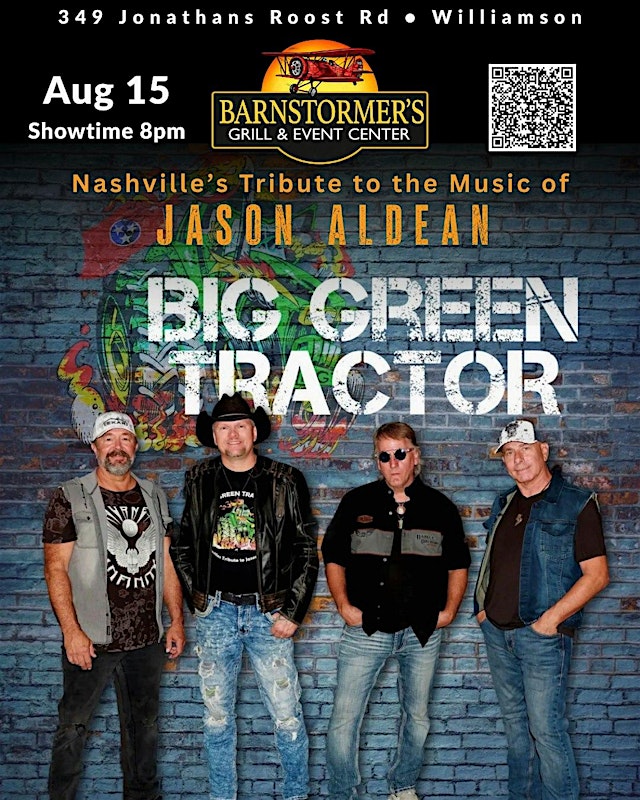 Image principale de ⭐️Barnstormer’s Grill Presents Jason Aldean Tribute ⭐️ BIG GREEN TRACTOR ⭐️