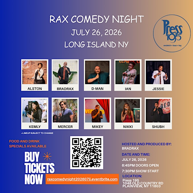 Image principale de Rax Comedy Night - Long Island