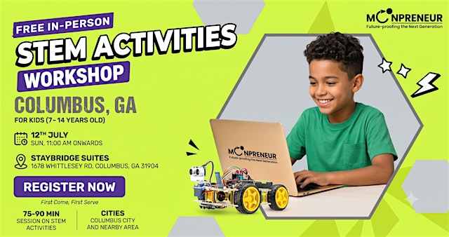 Image principale de Free In-person STEM Activities for Kids in Columbus, GA (7-14 Yrs)