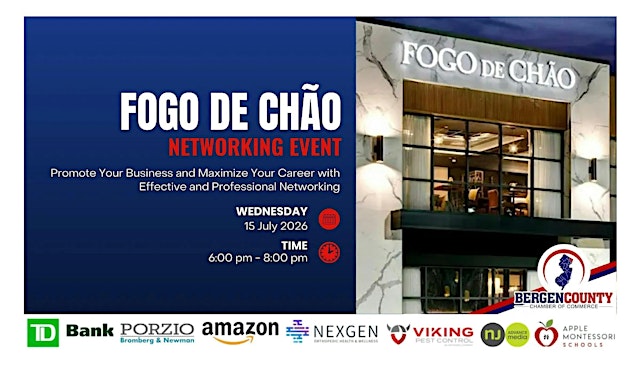 Image principale de Networking Event - Fogo de Chão in Paramus, NJ - July 15th