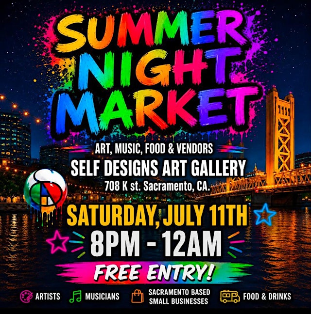 Hauptbild für SECOND SATURDAY SUMMER NIGHT MARKET/GLOW IN THE DARK PAINTING