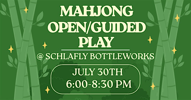 Mahjong Open/Guided Play on 7/30 at Schlafly Bottleworks with Mahj Podge primary image