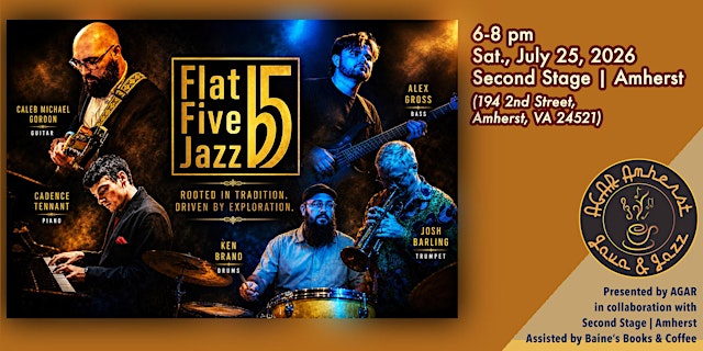 Amherst Glebe Arts Response and Second Stage Amherst present Flat Five Jazz primary image