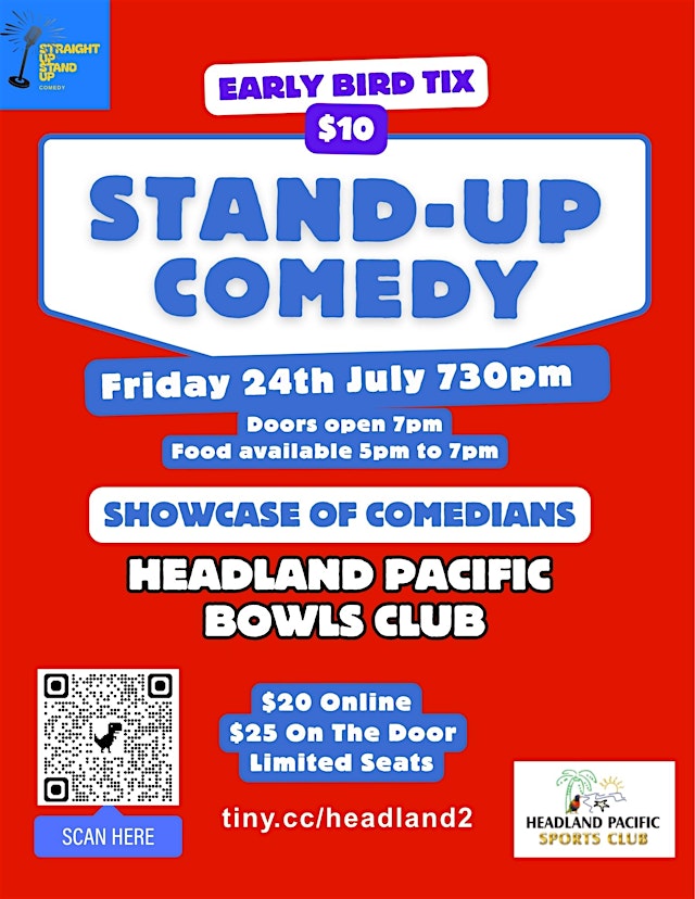 Image principale de Stand-up Comedy at Headland Pacific Bowls Club