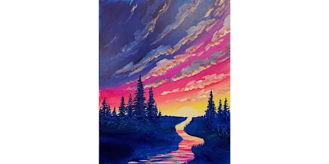 Primaire afbeelding van Neon Sunrise - Paint and Sip in Houston | Classpop!™