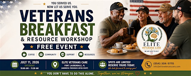 Imagen principal de Veterans FREE Breakfast & Benefits Workshop: Coffee, Community & Support