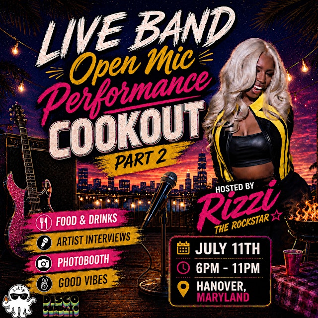 Image principale de Live Band Open Mic Performance Cookout Part 2