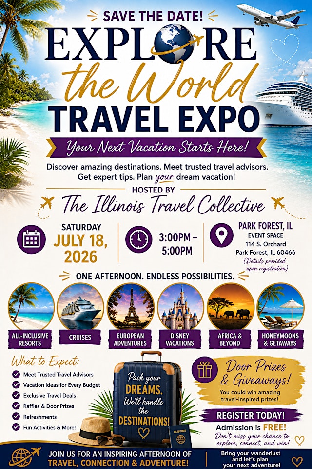 Image principale de Travel Expo hosted by The Illinois Travel Collective