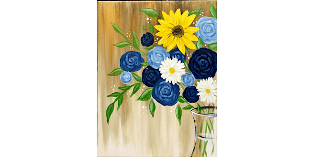 Primaire afbeelding van Beautifully Blue Bouquet - Paint and Sip in Houston | Classpop!™