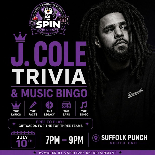 Imagen principal de J. Cole Themed Trivia & Music BINGO at Suffolk Punch Brewing Southend