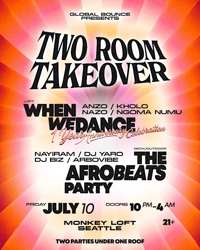Image principale de When We Dance: 1st Anniversary Celebration x The Afrobeats Party