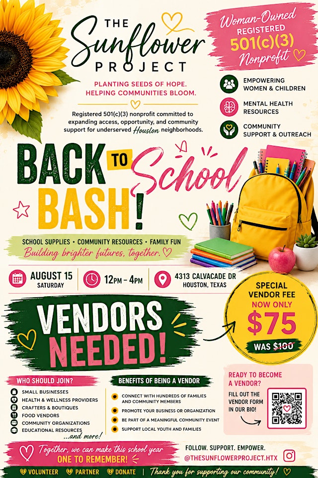 Imagen principal de Vendors Wanted: F.R.E.S.H. Back to School Bash
