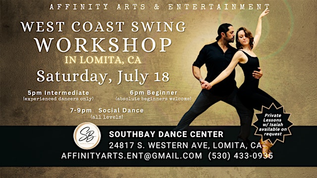 Image principale de West Coast Swing Workshop in Lomita, CA
