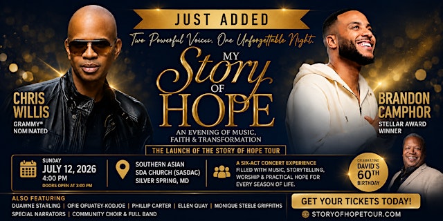 Image principale de My Story Of Hope: An Evening of Music, Faith & Transformation