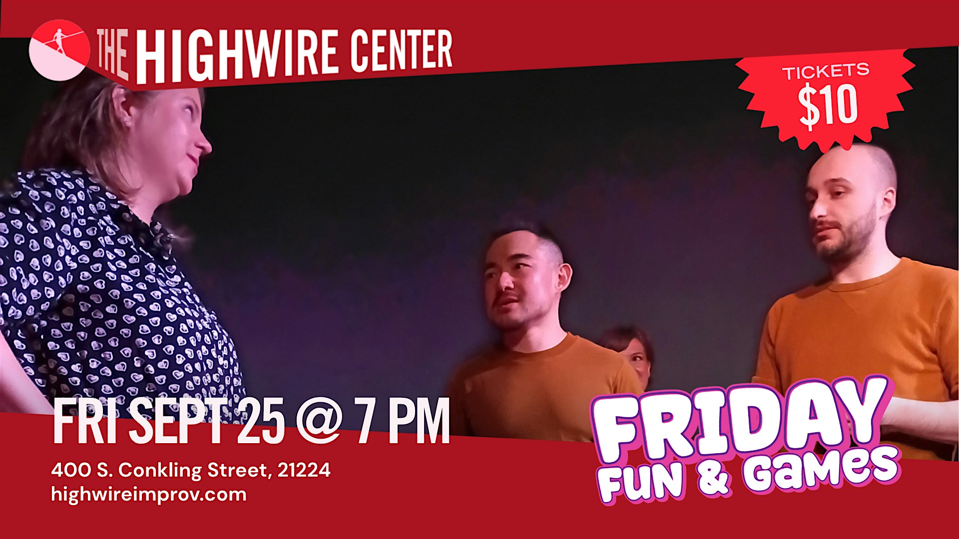 Friday Fun and Games: Improv Comedy at the Highwire Center!