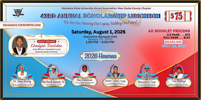 Image principale de 43rd Annual DSUAA New Castle County Alumni Chapter Scholarship Luncheon